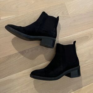 Black Suede Chelsea boots Ankle Booties Bershka